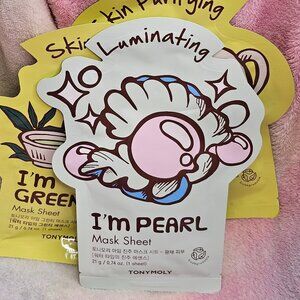 Tonymoly I'm Pearl & I'm Green Tea x2 Sheet Masks Bundle
